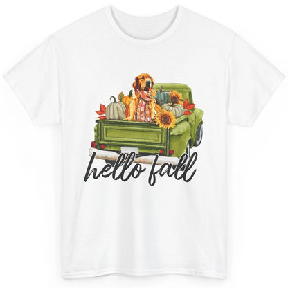 English Golden Retriever Pumpkin Truck Hello Fall Dog Mom Classic Unisex T-Shirt