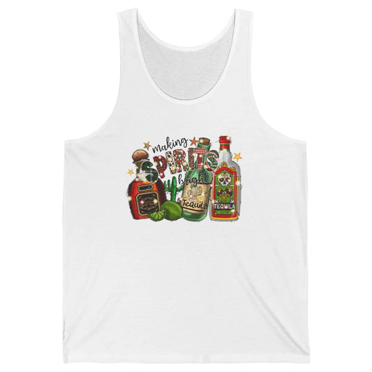 Making Spirits Bright Christmas Drinks Tequila Western Xmas Unisex Jersey Tank