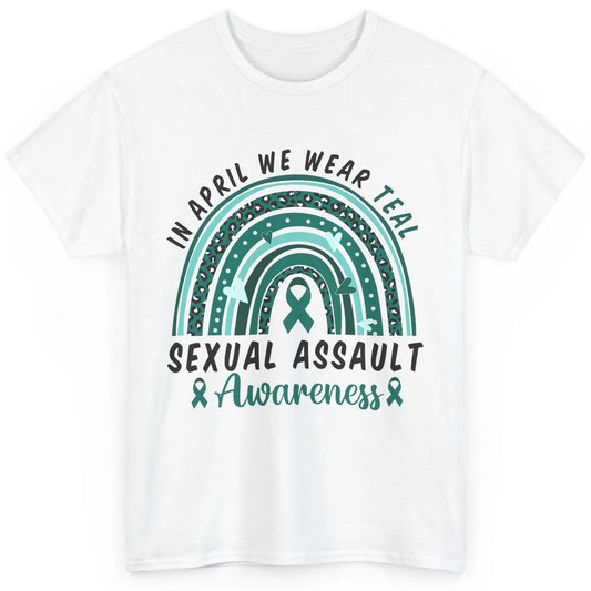 Sexual Assault Awareness Teal Ribbon Rainbow Awareness Gift Classic Unisex T-Shirt