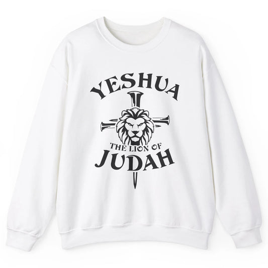 Yeshua Jesus Cross Lion Of Judah Christian Faith Religious Unisex Crewneck Sweatshirt