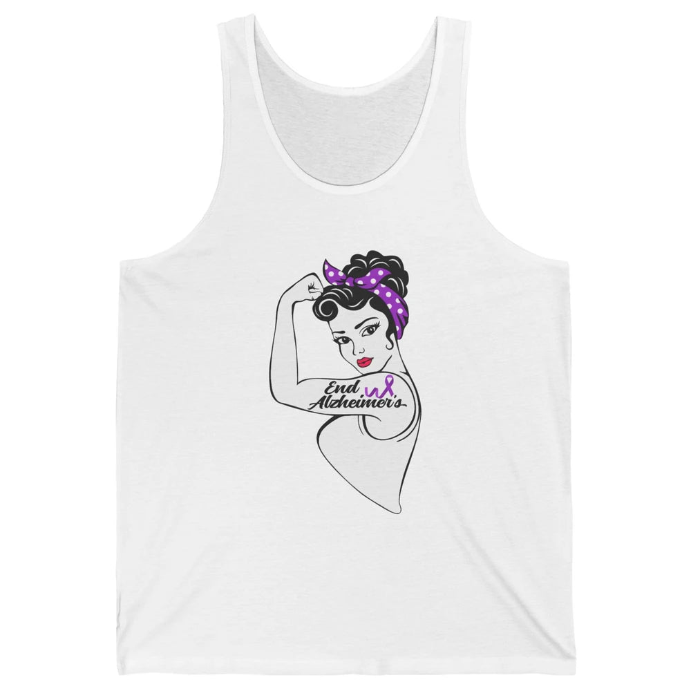 Alzheimer Awareness Strong Purple Ribbon Women Bandana Gift Unisex Jersey Tank