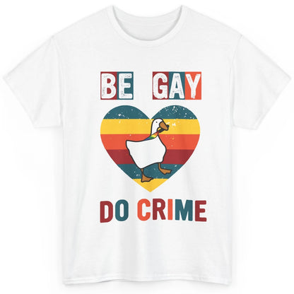 Vintage Duck Rainbow Be Gay Do Crime LGBTQ Community Rights Classic Unisex T-Shirt