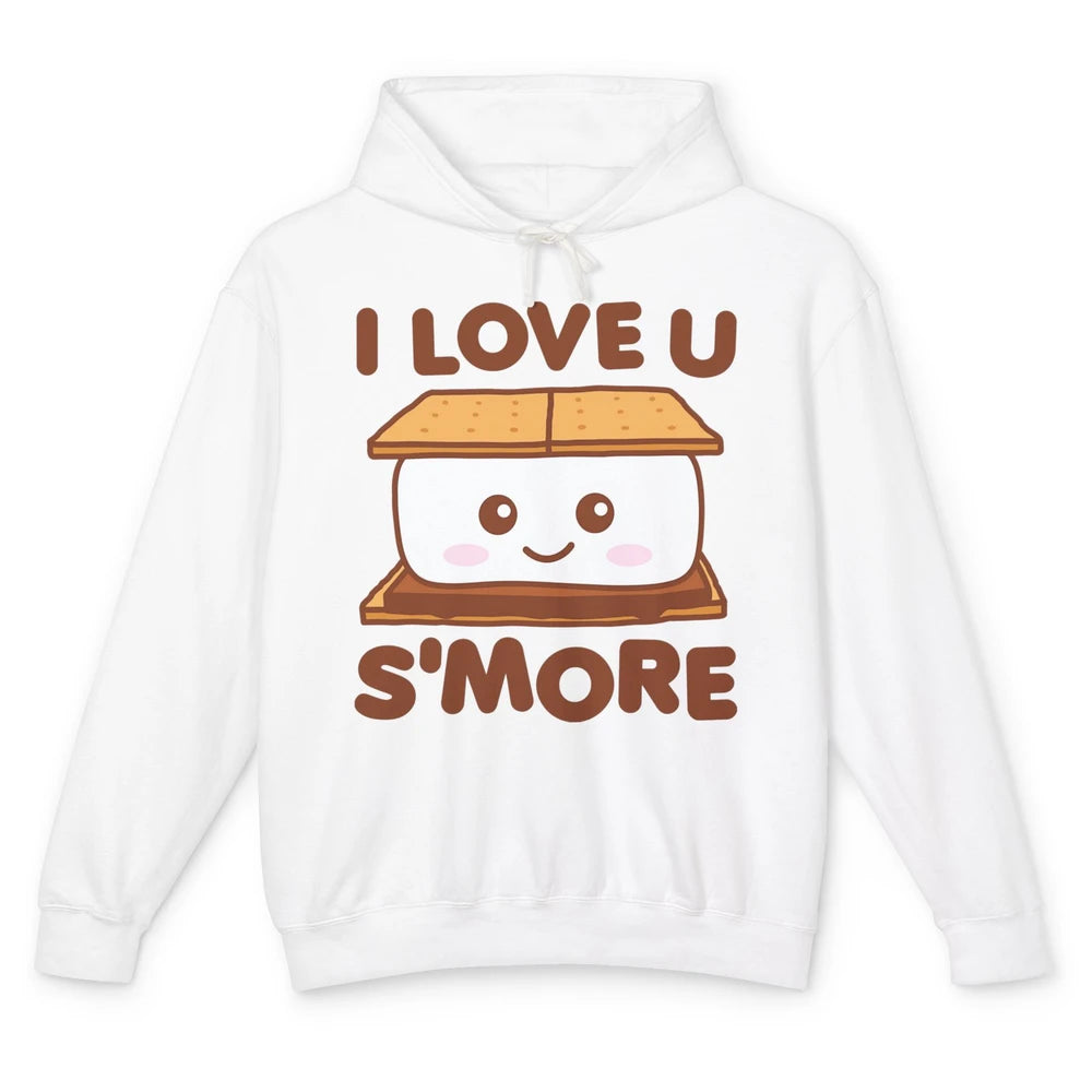 Funny Camping I Love You Smore Pun Camper Campfire Retro Unisex Lightweight Hoodie