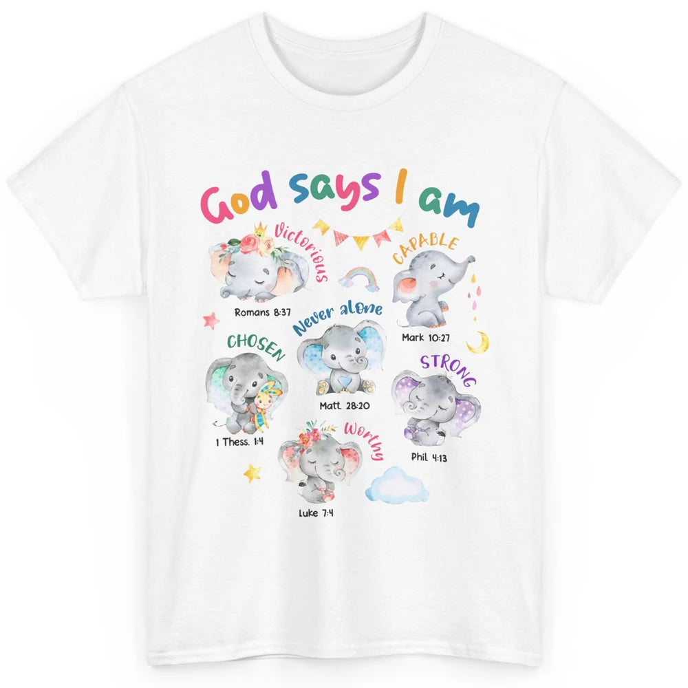 Christian God Says I Am Elephant Bible Verse Religious Girl Classic Unisex T-Shirt