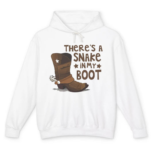 Funny Cowboy Boot There's A Snake In My Boots Western Cowboy Unisex Lightweight Hoodie