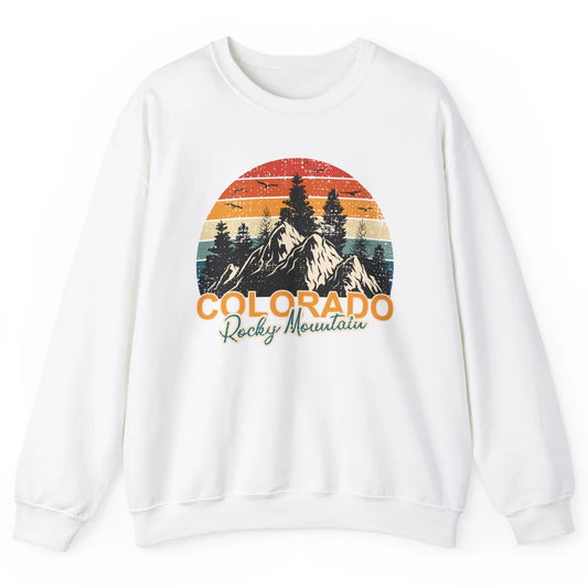 Vintage Colorado Rocky Mountains Nature Hiking Travel Camper Unisex Crewneck Sweatshirt