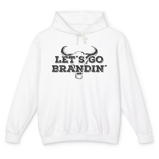 Vintage Bull Skull Let's Go Brandin' Western Country Symbols Unisex Lightweight Hoodie