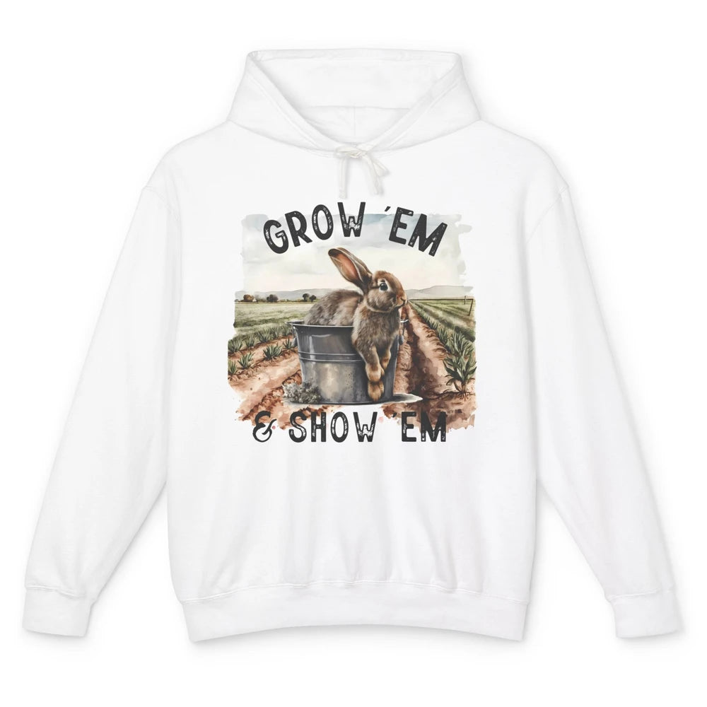 Baby Rabbit On The Farm Grow Em Show Em Western Farm Life Unisex Lightweight Hoodie