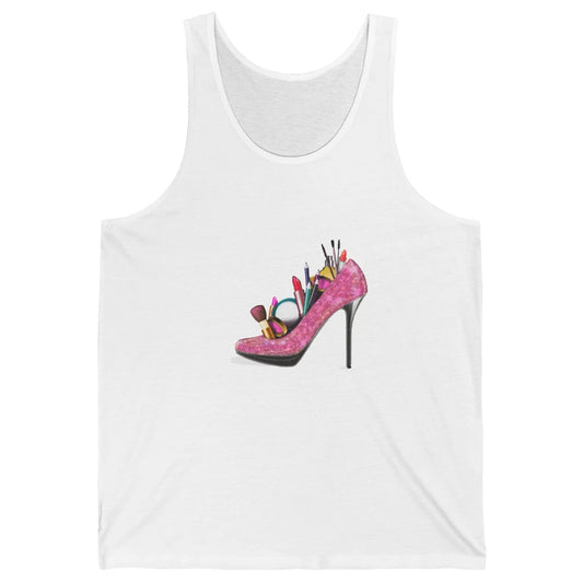 Woman High Heel Stilettos Makeup Artist Girly Lipstick Brush Unisex Jersey Tank