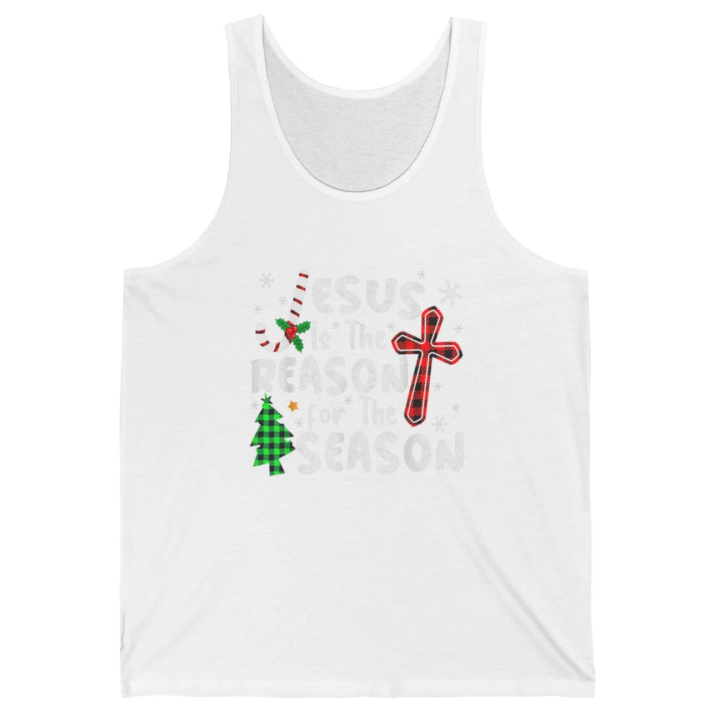 Merry Christmas Jesus The Reason For Season Xmas Cross Candy Unisex Jersey Tank