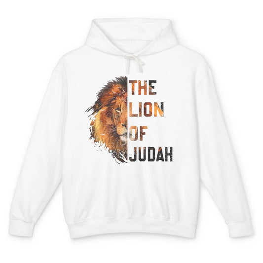 Yeshua Lion Of Judah Bible Verse Christian Faith Religious Unisex Lightweight Hoodie