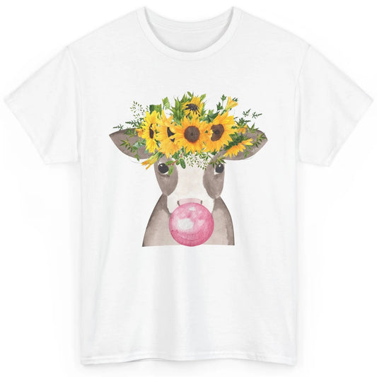 Sunflower Cow Bubble Gum Not In The Mood Western Farm Animal Classic Unisex T-Shirt