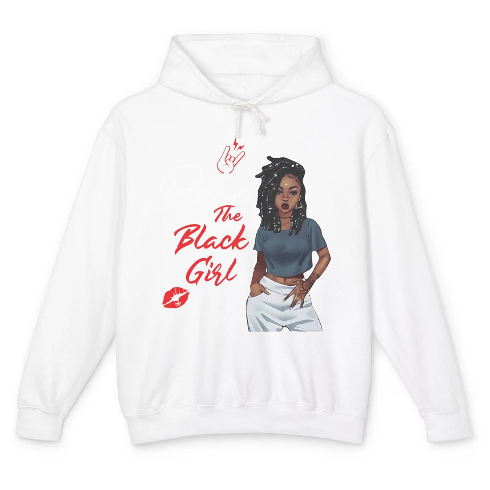 Rockin' The Black Girl Life Black Women Pride Afro Melanin Unisex Lightweight Hoodie