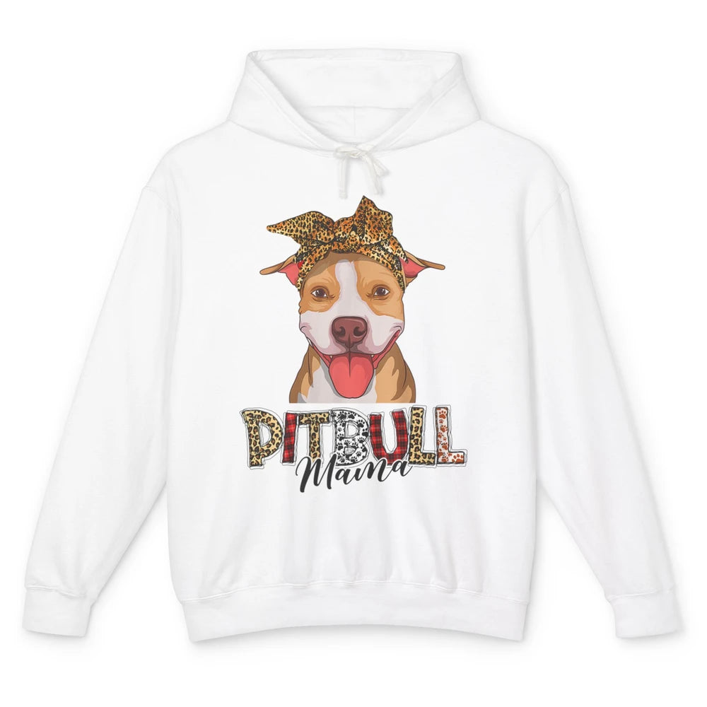 Cute Pitbull Mama Leopard Mothers Day Funny Pittie Women Dog Unisex Lightweight Hoodie