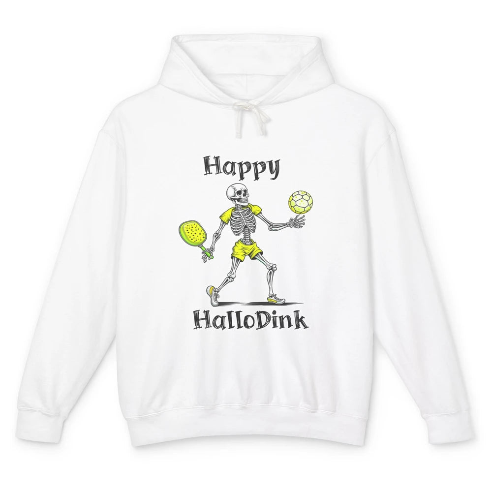 Funny Hallodink Pickle Ball Skeleton Halloween Spooky Pun Unisex Lightweight Hoodie