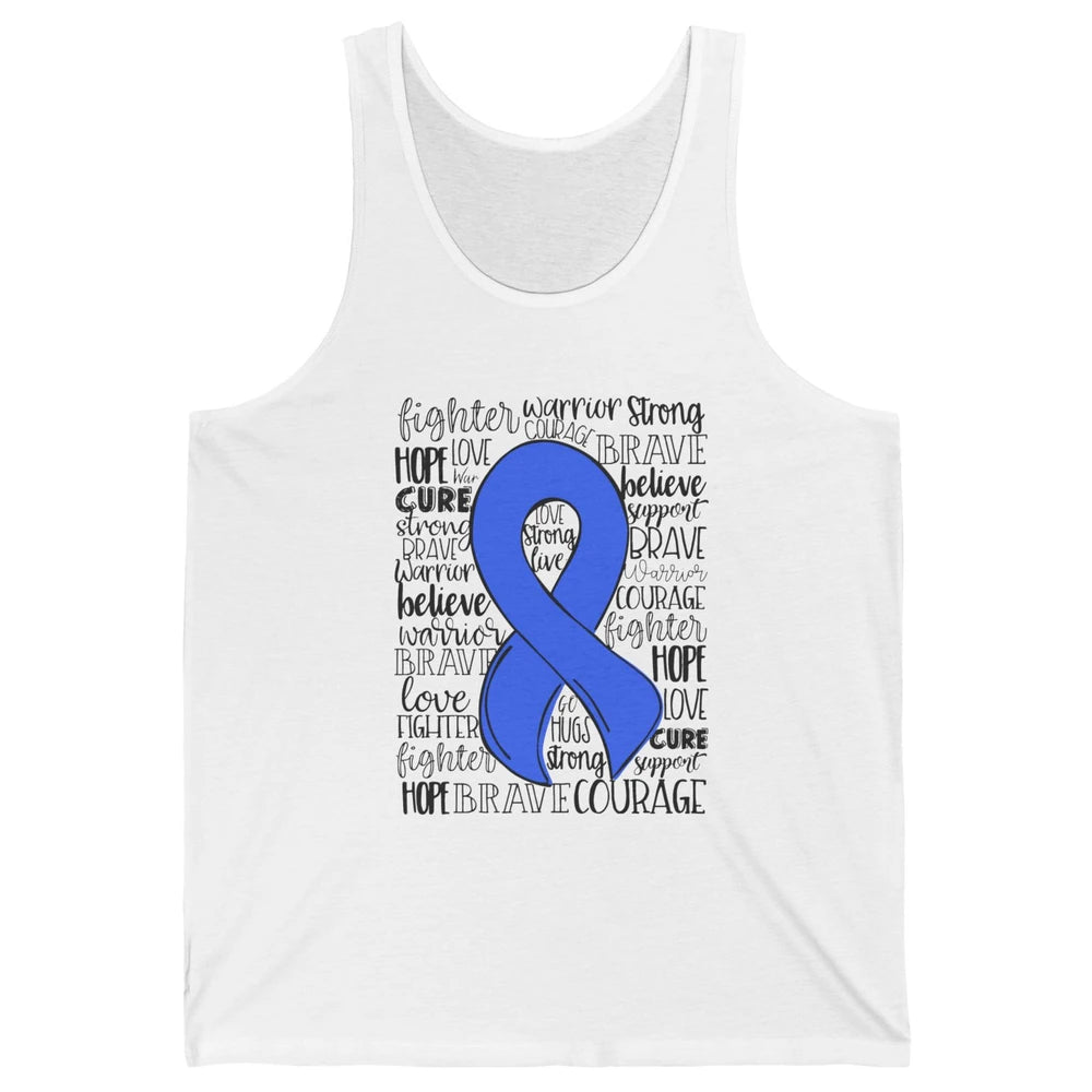 Syringomyelia Awareness Blue Ribbon Hope Love Cure Unisex Jersey Tank