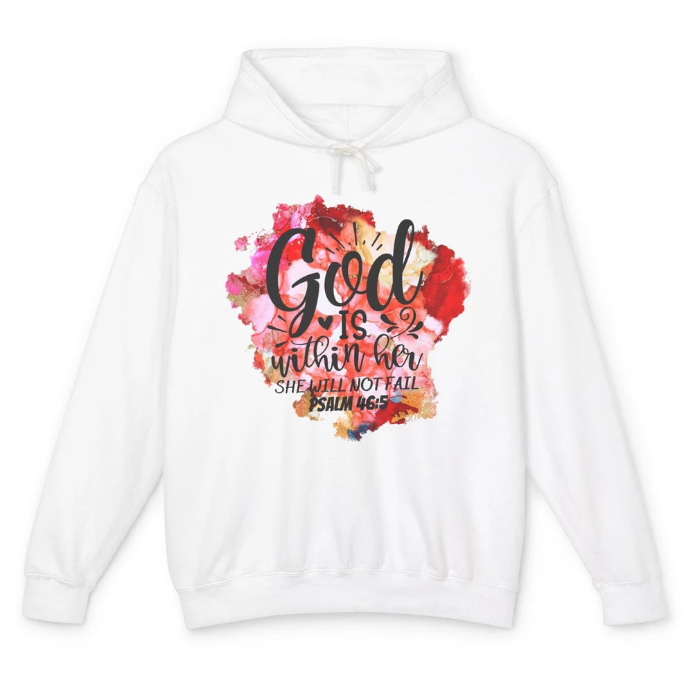 Christian God's Within Her She Will Not Fail Bible Religious Unisex Lightweight Hoodie