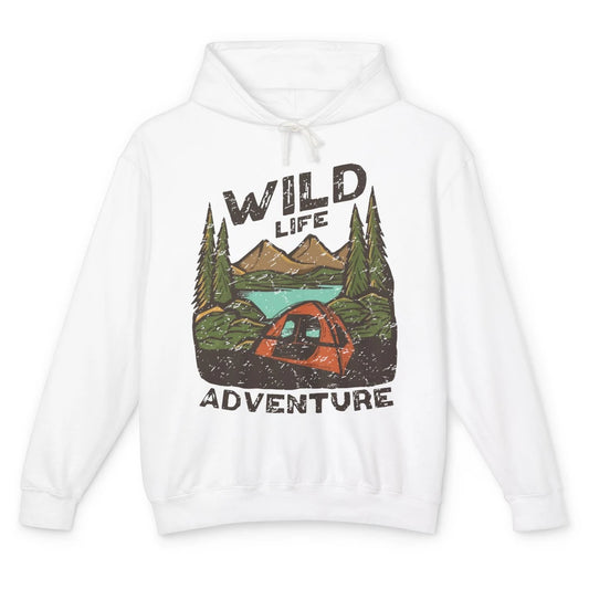 Wild Life Adventure Camping Mountain Wilderness Campfire Unisex Lightweight Hoodie