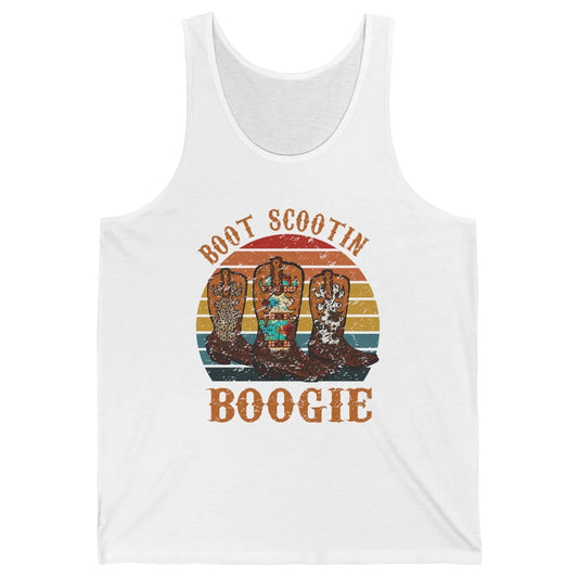 Vintage Cowboy Boots Scooting Boogie Western Country Cowgirl Unisex Jersey Tank