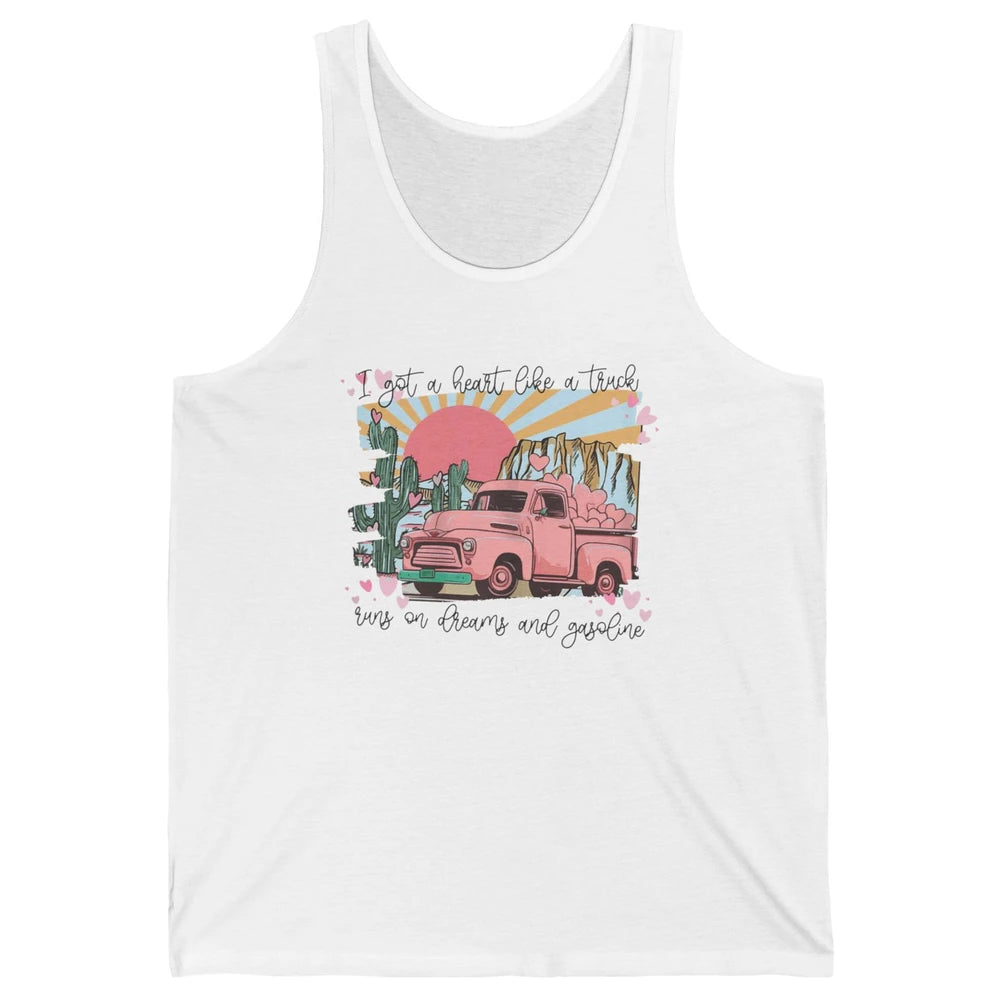 Western Sunset Cowgirl I Got Heart Like Truck Rodeo Cactus Unisex Jersey Tank