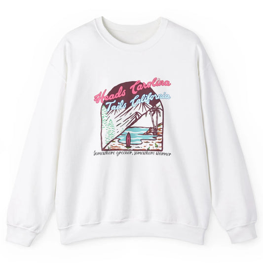 Western Heads Carolina Tails California Retro Beach Surf Unisex Crewneck Sweatshirt