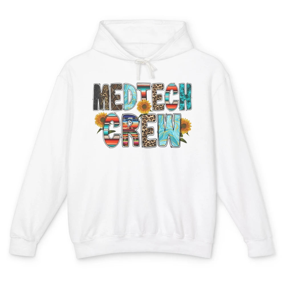 Leopard Sunflower Med Tech Crew Medical Nurse Western Nurse Unisex Lightweight Hoodie