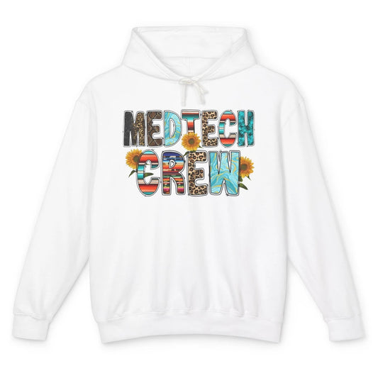 Leopard Sunflower Med Tech Crew Medical Nurse Western Nurse Unisex Lightweight Hoodie