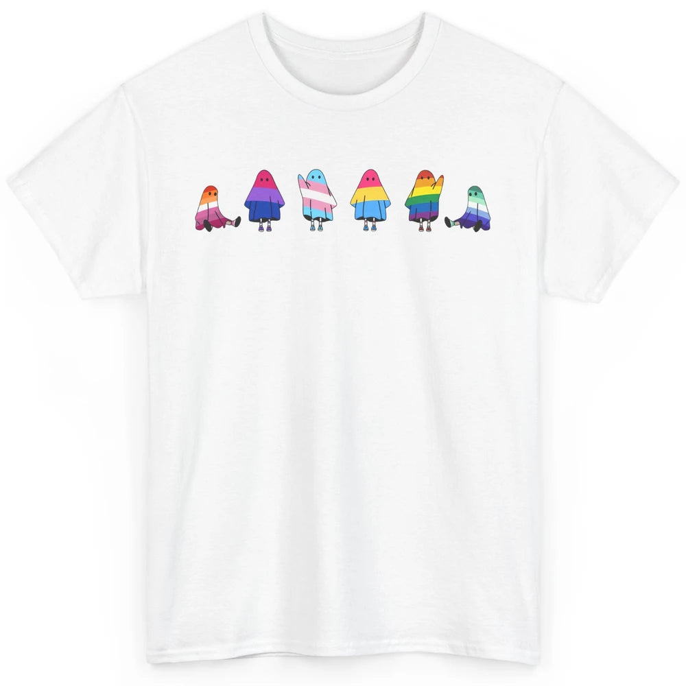 Cute Gay Baby Ghosts Spooky LGBTQ Lesbian Gay Pride Month Classic Unisex T-Shirt