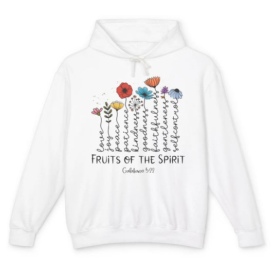 Flower Christian Fruits Of The Spirit Bible Verse Religious Unisex Lightweight Hoodie