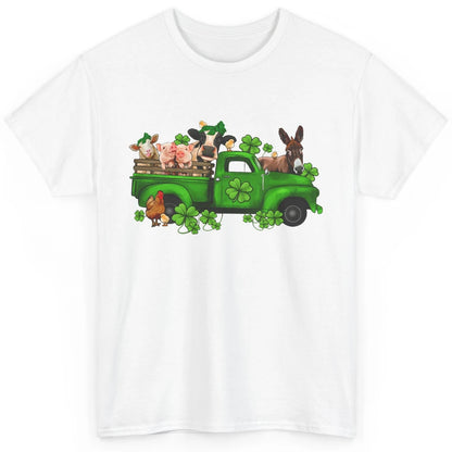 Farm Animals Truck Shamrock Clover St Patricks Day Retro Classic Unisex T-Shirt