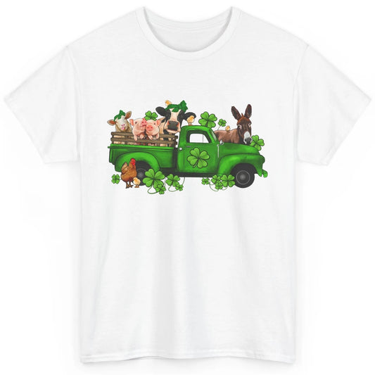 Farm Animals Truck Shamrock Clover St Patricks Day Retro Classic Unisex T-Shirt