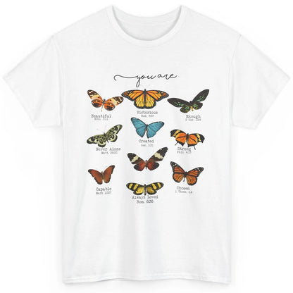 Christian Butterflies God Says You Are Bible Verse Religious Classic Unisex T-Shirt