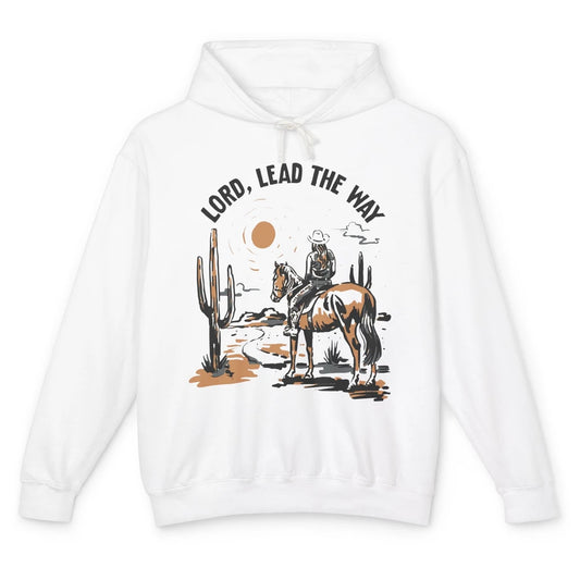 Retro Christian Cowgirl Lord Lead The Way Western Country Unisex Lightweight Hoodie