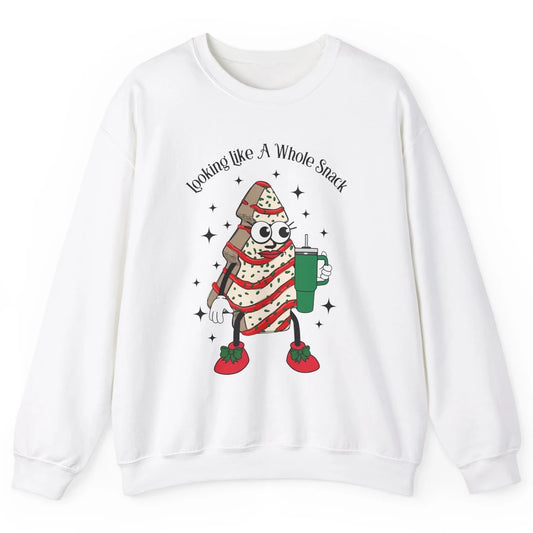 Funny Christmas Tree Cake Out Here Look Like A Snack Unisex Crewneck Sweatshirt