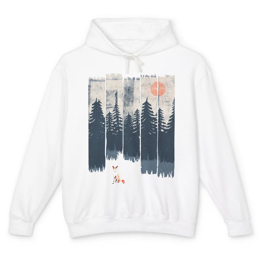 A Fox In The Wild Nature Sunset Wildlife In The Wilderness Unisex Lightweight Hoodie