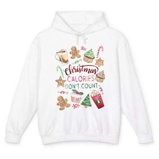 Funny Christmas Favorites Calories Dont Count Christmas Cake Unisex Lightweight Hoodie