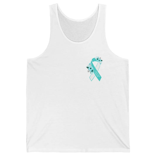 Cervical Cancer Awareness Support Turquoise Ribbon Pocket Sz Unisex Jersey Tank