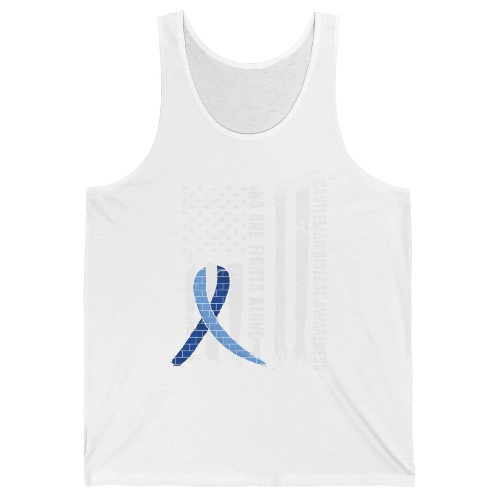 Castleman Disease Awareness Blue Ribbon No One Fight Alone Unisex Jersey Tank