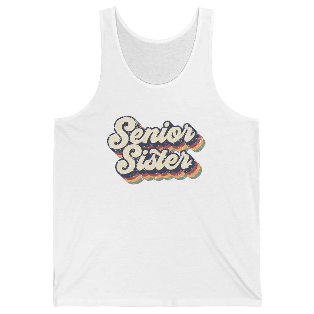 Retro Senior Sister Class Of 2022 Graduate Sister Gift Unisex Jersey Tank