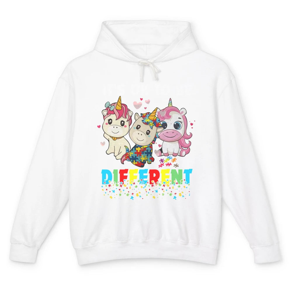 Autism Awareness Puzzles Baby Unicorn Okay To Be Different Unisex Lightweight Hoodie