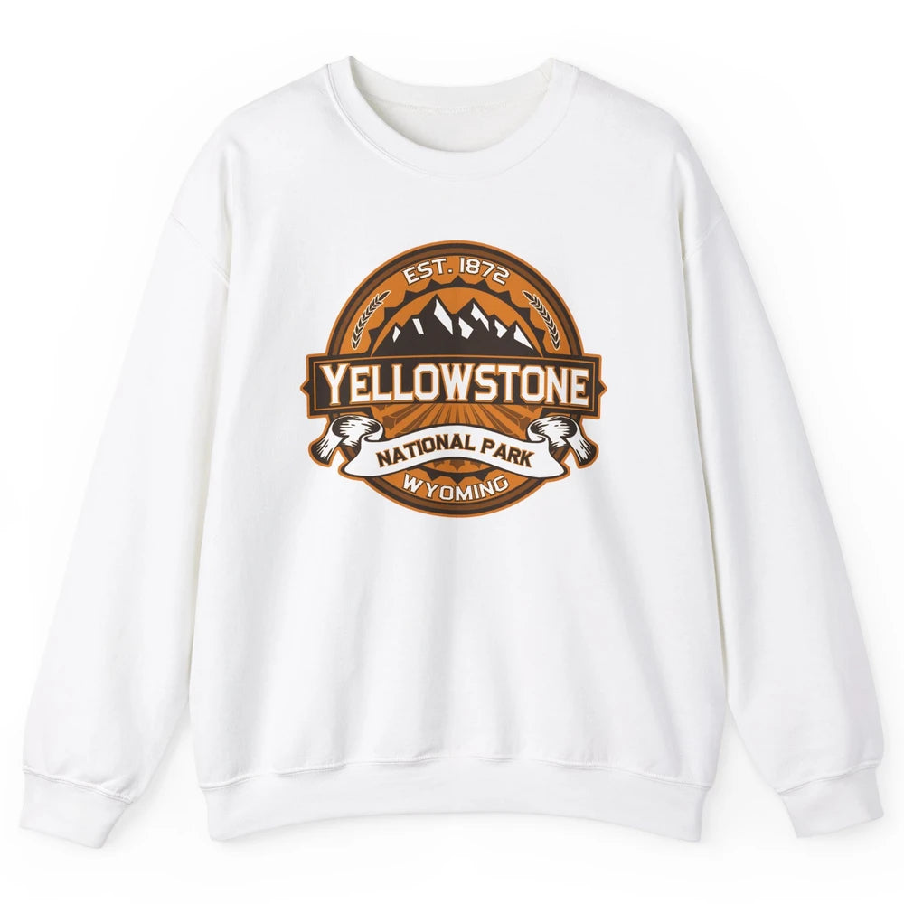 Yellowstone National Park Wyoming Golden Mountains Vintage Unisex Crewneck Sweatshirt