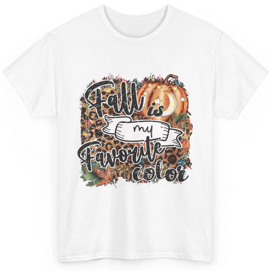 Retro Pumpkin Fall Is My Favorite Color Leopard Autumn Gift Classic Unisex T-Shirt