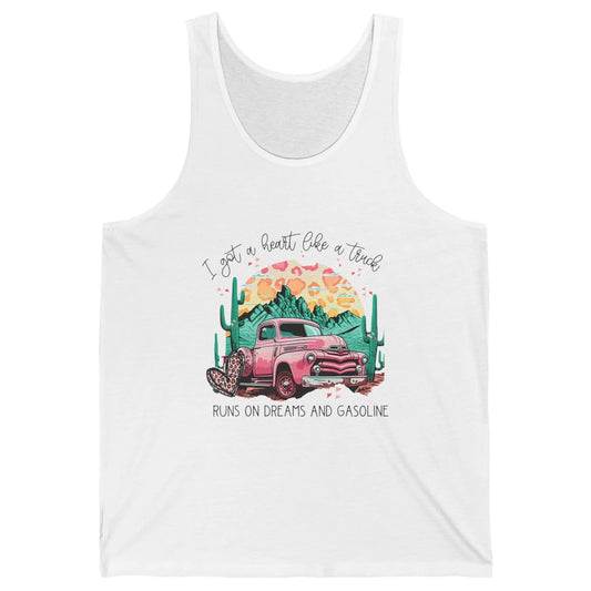 Western Sunset Cowgirl I Got Heart Like Truck Rodeo Cactus Unisex Jersey Tank