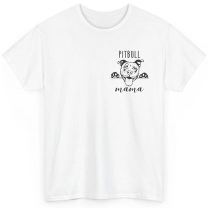 Cute Pitbull Mama Pocket Funny Hiding Dog Pet Mom Lover Classic Unisex T-Shirt