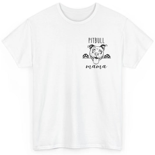 Cute Pitbull Mama Pocket Funny Hiding Dog Pet Mom Lover Classic Unisex T-Shirt