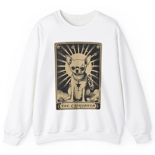 The Chihuahua Tarot Card Black Chihuahua Halloween Dog Mom Unisex Crewneck Sweatshirt