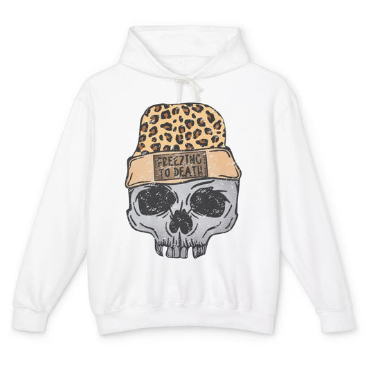 Funny Leopard Skull Freezing To Death Funny Christmas Winter Unisex Lightweight Hoodie