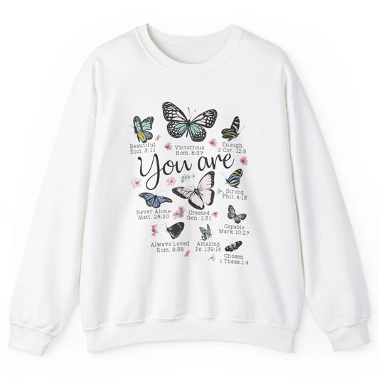 You Are Beautiful Bible Verse Butterfly Christian Jesus God Unisex Crewneck Sweatshirt