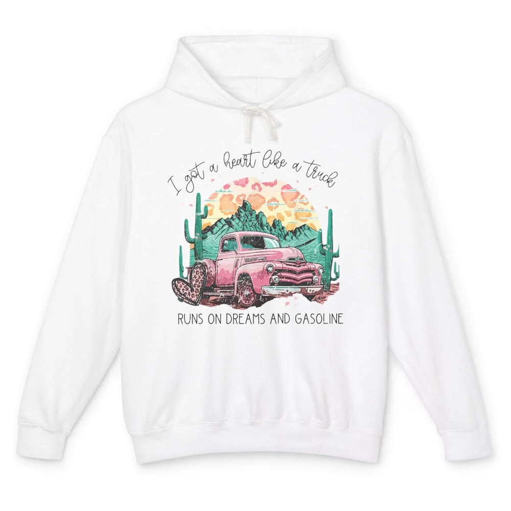 Retro Desert Truck Got A Heart Like A Truck Western Country Unisex Lightweight Hoodie