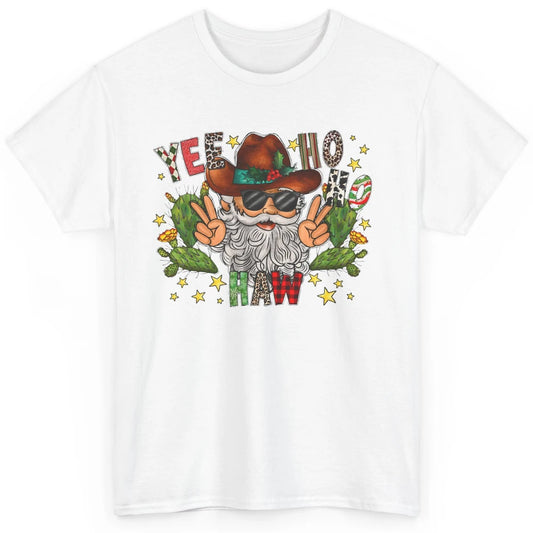 Leopard Santa Cowboy Yee Ho Haw Christmas Western Country Classic Unisex T-Shirt